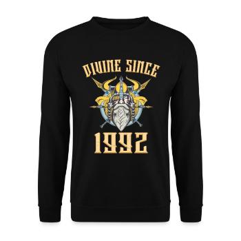 Dieu Viking, Divin Depuis 1992 Anniversaire 31 Ans - Sweat-shirt Unisexe - noir - Devant - Alina (178cm) & Michal (187cm)