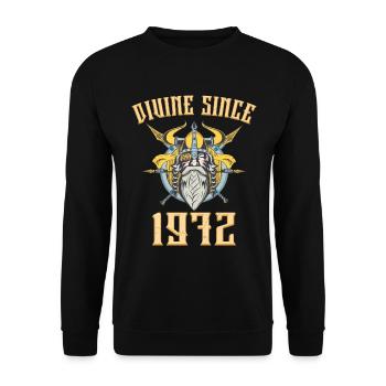 Dieu Viking, Divin Depuis 1972 Anniversaire 51 Ans - Sweat-shirt Unisexe - noir - Devant - Alina (178cm) & Michal (187cm)