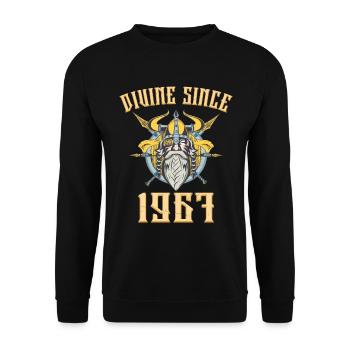 Dieu Viking, Divin Depuis 1967 Anniversaire 56 Ans - Sweat-shirt Unisexe - noir - Devant - Alina (178cm) & Michal (187cm)