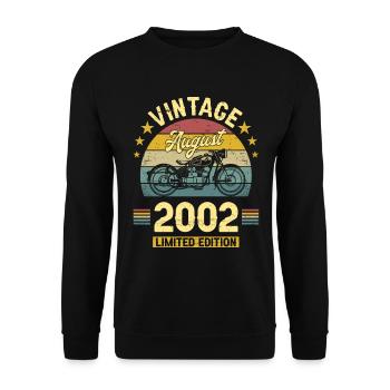 Vintage Août 2002 20 Ans Anniversaire - Sweat-shirt Unisexe - noir - Devant - Alina (178cm) & Michal (187cm)