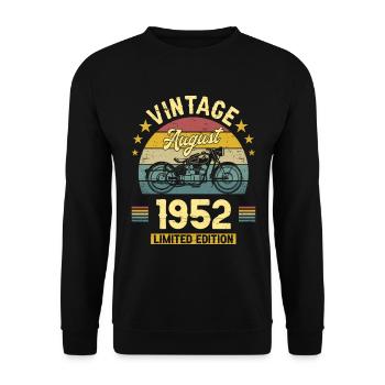 Vintage Août 1952 70 Ans Anniversaire - Sweat-shirt Unisexe - noir - Devant - Alina (178cm) & Michal (187cm)