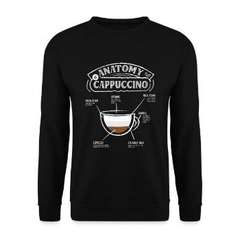 Anatomy of Cappuccino Coffee Lovers Vintage - Unisex Sweatshirt - black - Front - Alina (178cm) & Michal (187cm)