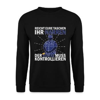 Zollbeamter Zoll Grenze Kontrolle - Unisex Pullover - Schwarz - Vorne - Alina (178cm) & Michal (187cm)