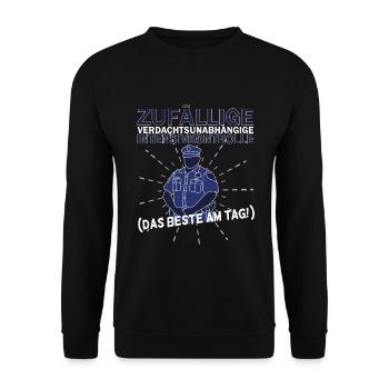 Zollbeamter Zoll Grenze Kontrolle - Unisex Pullover - Schwarz - Vorne - Alina (178cm) & Michal (187cm)