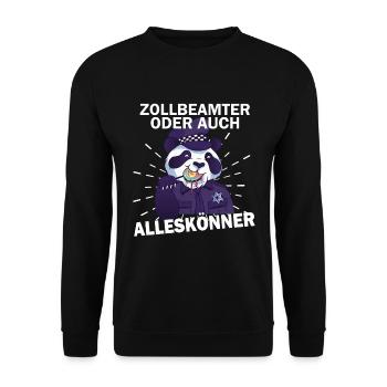 Zollbeamter Zoll Grenze Kontrolle - Unisex Pullover - Schwarz - Vorne - Alina (178cm) & Michal (187cm)
