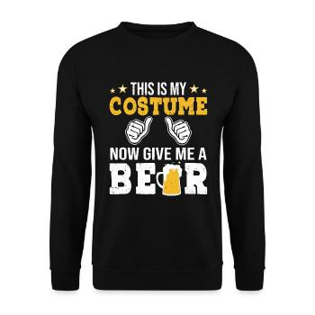 This is my costume Give me a beer - Unisex Sweatshirt - black - Front - Alina (178cm) & Michal (187cm)