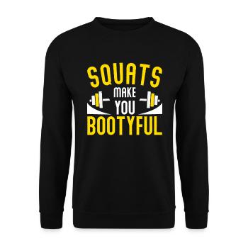 Kniebeugen Machen Sie Bootyful - Fitness - Unisex Pullover - Schwarz - Vorne - Alina (178cm) & Michal (187cm)