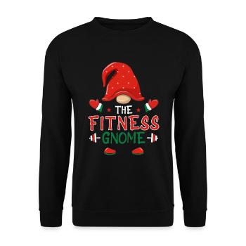 Le Gnome Fitness - Merry Christmas Fitness - Sweat-shirt Unisexe - noir - Devant - Alina (178cm) & Michal (187cm)