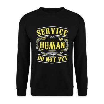Service Man Not Petting - Funny Dog - Unisex Sweatshirt - black - Front - Alina (178cm) & Michal (187cm)