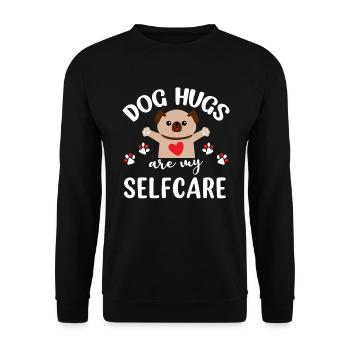 Les câlins de chien sont mes soins personnels - Sweat-shirt Unisexe - noir - Devant - Alina (178cm) & Michal (187cm)