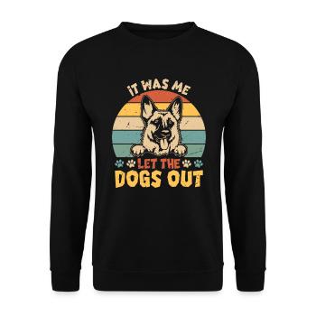 Je laisse sortir les chiens - Retro Dog - Sweat-shirt Unisexe - noir - Devant - Alina (178cm) & Michal (187cm)