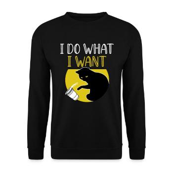 Je fais ce que je veux - Funny Cat - Sweat-shirt Unisexe - noir - Devant - Alina (178cm) & Michal (187cm)