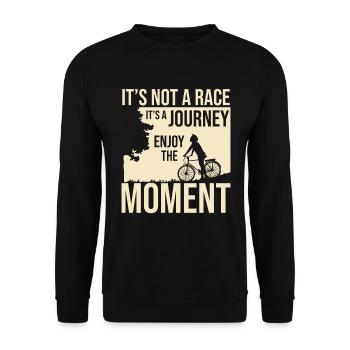 It's not a race It's a journey - bike - Unisex Sweatshirt - black - Front - Alina (178cm) & Michal (187cm)