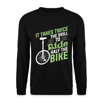 Unicycle Ride Bike Funny Bike Dicton - Sweat-shirt Unisexe - noir - Devant - Alina (178cm) & Michal (187cm)