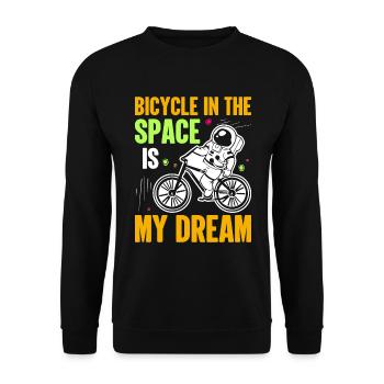 Bicycle in space is my dream - Astronauts - Unisex Sweatshirt - black - Front - Alina (178cm) & Michal (187cm)