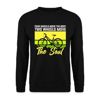 Quatre roues déplacent le corps Deux roues - vélo - Sweat-shirt Unisexe - noir - Devant - Alina (178cm) & Michal (187cm)