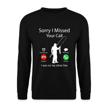 Fishing Calls - Funny Fisherman - Unisex Sweatshirt - black - Front - Alina (178cm) & Michal (187cm)