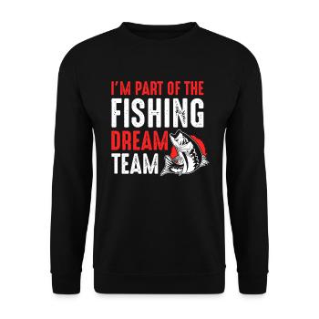 I am part of the Fishing Dream Teams Fishing Team - Unisex Sweatshirt - black - Front - Alina (178cm) & Michal (187cm)