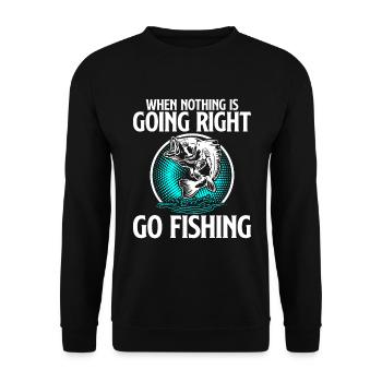 When Nothing Goes Right Go Fishing - Unisex Sweatshirt - black - Front - Alina (178cm) & Michal (187cm)