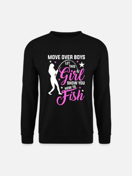 Fille Pêcheuse Pêcheur Pêcheuse Femme - Sweat-shirt Unisexe - noir