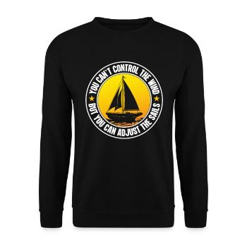 Segel Spruch Segeln Segler Ozean See Meer - Unisex Pullover - Schwarz - Vorne - Alina (178cm) & Michal (187cm)