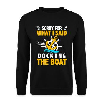 Segelboot Motorboot Hafen Segler Kapitän Yacht - Unisex Pullover - Schwarz - Vorne - Alina (178cm) & Michal (187cm)