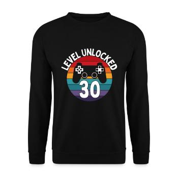 Niveau 30 Débloquer le jeu du 30e anniversaire - Sweat-shirt Unisexe - noir - Devant - Alina (178cm) & Michal (187cm)