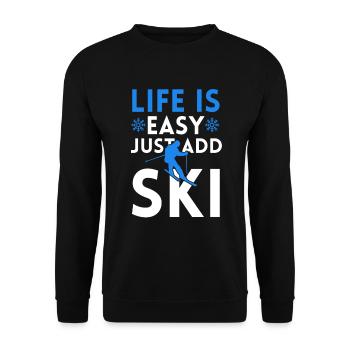 LA VIE EST FACILE AVEC LE SKI - Sweat-shirt Unisexe - noir - Devant - Alina (178cm) & Michal (187cm)