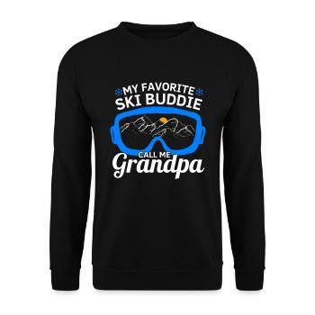 MEIN LIEBLINGS SKI KUMPEL NENNT MICH OPA - Unisex Pullover - Schwarz - Vorne - Alina (178cm) & Michal (187cm)