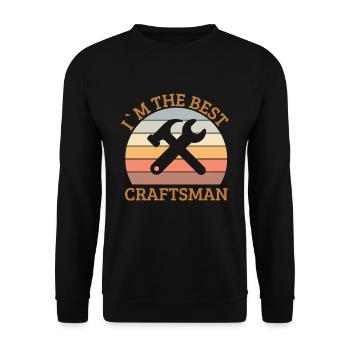 Ich Bin Der Beste Handwerker - Unisex Pullover - Schwarz - Vorne - Alina (178cm) & Michal (187cm)