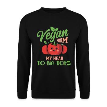 Végétalien Végétarien Dicton Tomates Vegan - Sweat-shirt Unisexe - noir - Devant - Alina (178cm) & Michal (187cm)