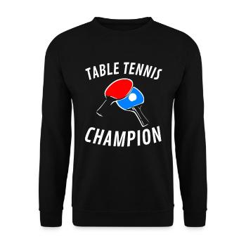 TISCHTENNIS CHAMPION PING PONG MASTER - Unisex Pullover - Schwarz - Vorne - Alina (178cm) & Michal (187cm)