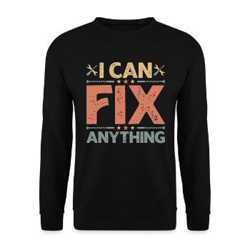 Ich Kann Alles Reparieren - Handwerker - Unisex Pullover - Schwarz - Vorne - Alina (178cm) & Michal (187cm)