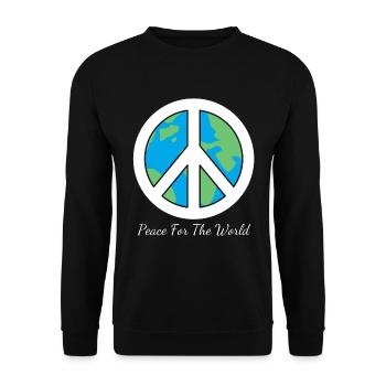 Paix pour le monde - Signe de paix Amour - Sweat-shirt Unisexe - noir - Devant - Alina (178cm) & Michal (187cm)