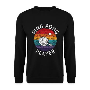 Joueur de Ping Pong - Tennis de Table - Sweat-shirt Unisexe - noir - Devant - Alina (178cm) & Michal (187cm)