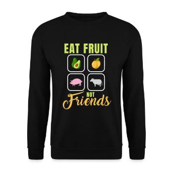 Ne mangez pas d’amis - Végétalien - Sweat-shirt Unisexe - noir - Devant - Alina (178cm) & Michal (187cm)