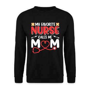 My favorite sister calls me Mom - Unisex Sweatshirt - black - Front - Alina (178cm) & Michal (187cm)