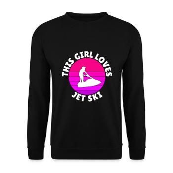 This girl loves jet skis - Unisex Sweatshirt - black - Front - Alina (178cm) & Michal (187cm)