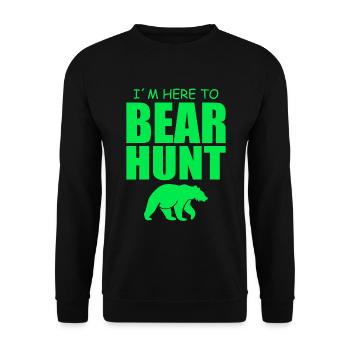 Je suis ici pour la chasse à l’ours - Chasse - Sweat-shirt Unisexe - noir - Devant - Alina (178cm) & Michal (187cm)