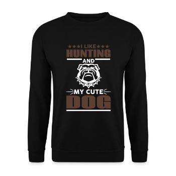 J’aime la chasse et mon doux chien - Hunter - Sweat-shirt Unisexe - noir - Devant - Alina (178cm) & Michal (187cm)