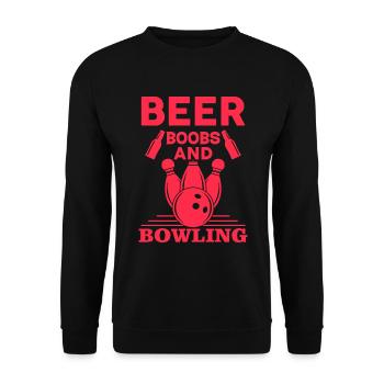 Beer breasts and bowling - Unisex Sweatshirt - black - Front - Alina (178cm) & Michal (187cm)