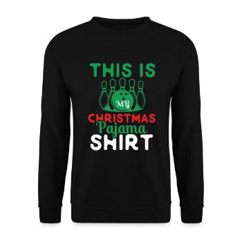 Das Ist Mein Weihnachtspyjama - Unisex Pullover - Schwarz - Vorne - Alina (178cm) & Michal (187cm)