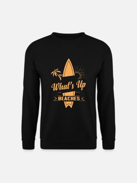 What´s Up Beaches - Surfer - Unisex Pullover - Schwarz