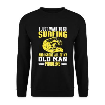 Ich Möchte Nur Surfen Gehen - Surfen Sie Opa - Unisex Pullover - Schwarz - Vorne - Alina (178cm) & Michal (187cm)