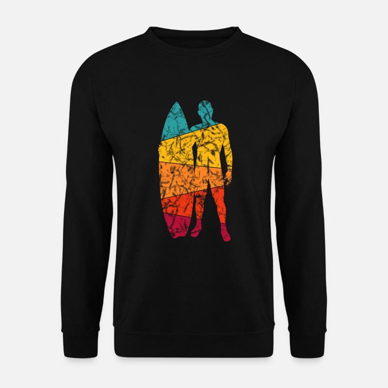 Retro Surfdesign - Surfer - Unisex Pullover - Schwarz