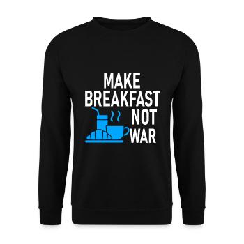 Ne faites pas la guerre du petit-déjeuner - cuisiner - Sweat-shirt Unisexe - noir - Devant - Alina (178cm) & Michal (187cm)