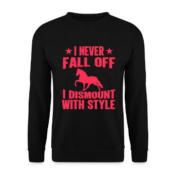 I Never Fall Off I Descend In Style Off - Horse - Unisex Sweatshirt - black - Front - Alina (178cm) & Michal (187cm)