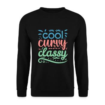 Cool Curvy Classy Body Positivity Women - Unisex Pullover - Schwarz - Vorne - Alina (178cm) & Michal (187cm)