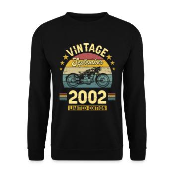 Vintage Septembre 2002 20 Ans Anniversaire - Sweat-shirt Unisexe - noir - Devant - Alina (178cm) & Michal (187cm)