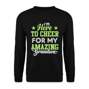 I'm here for my amazing grandson - Unisex Sweatshirt - black - Front - Alina (178cm) & Michal (187cm)